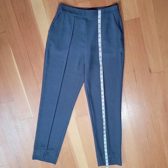 Lulus grey straight leg trousers lightweight office minimalist neutral business - Picture 8 of 13
